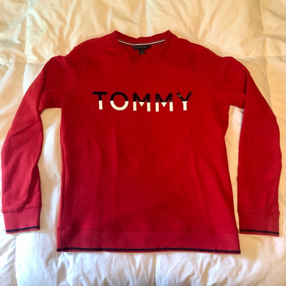 Tommy Hilfiger Red Crew Neck Sweater Size Small - Picture 1 of 4